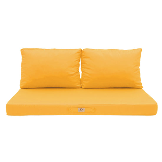 Coussins pour salon de jardin déhoussable 100x50cm Jaune - Deco-arts.fr