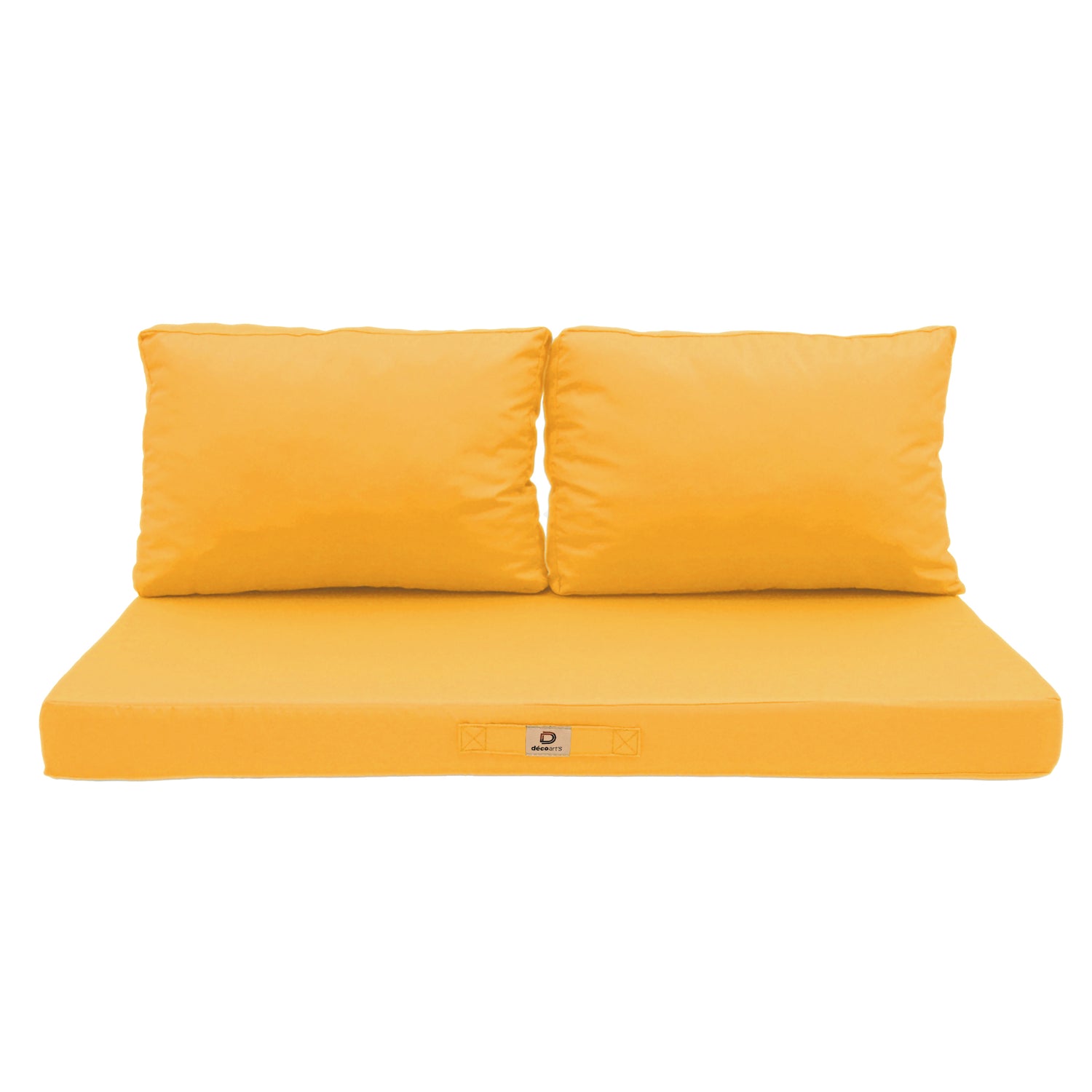 Coussins pour salon de jardin déhoussable 120x60cm Jaune - Deco-arts.fr