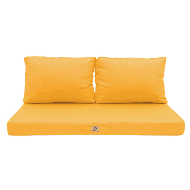 Coussins pour salon de jardin déhoussable 120x60cm Jaune - Deco-arts.fr