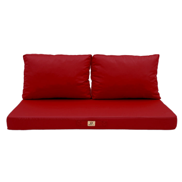 Coussins pour salon de jardin déhoussable 100x50cm Rouge - Deco-arts.fr