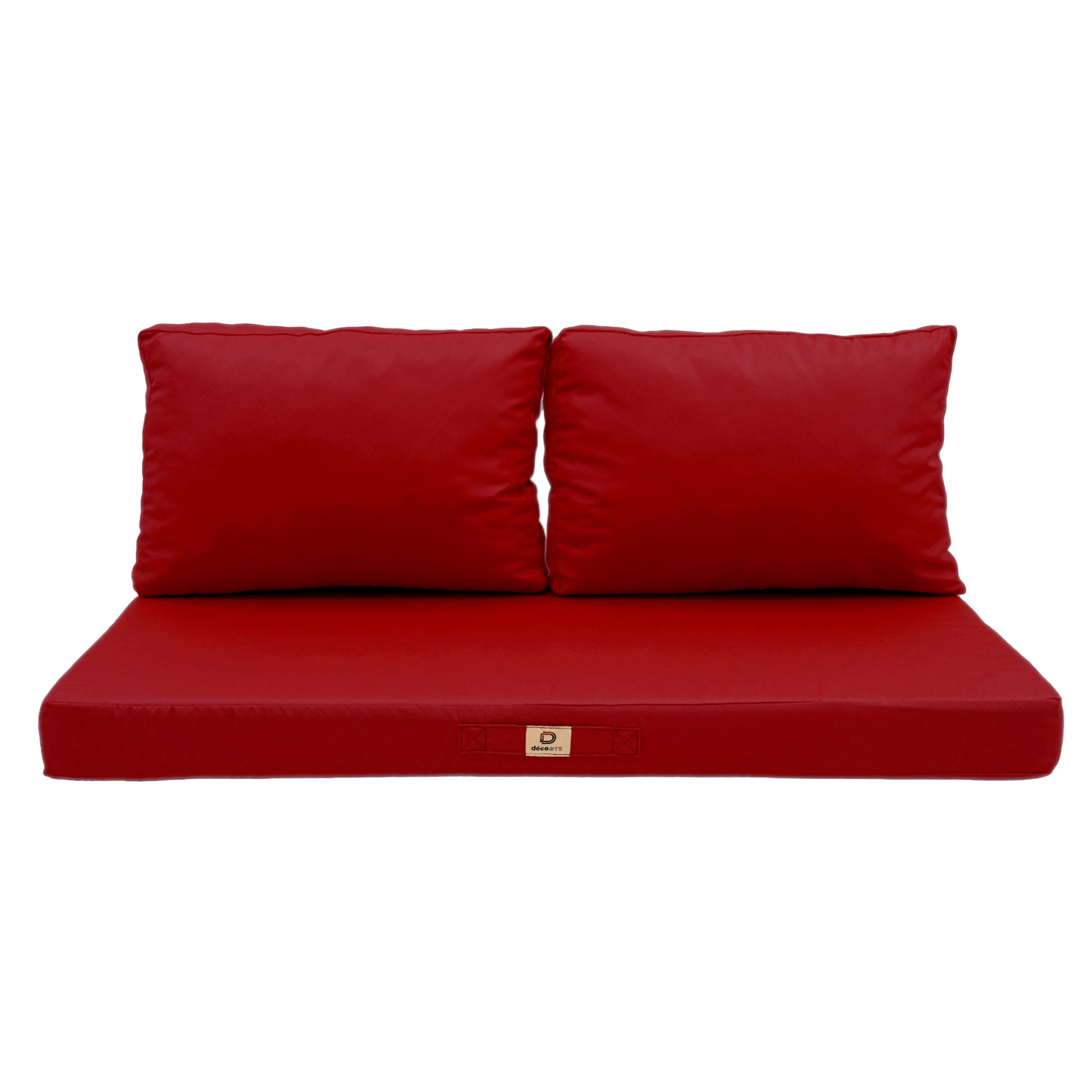 Coussins pour salon de jardin déhoussable 120x60cm Rouge - Deco-arts.fr