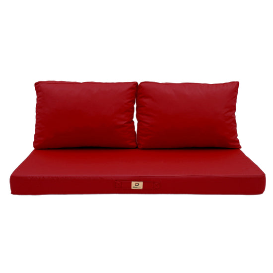 Coussins pour salon de jardin déhoussable 120x60cm Rouge - Deco-arts.fr