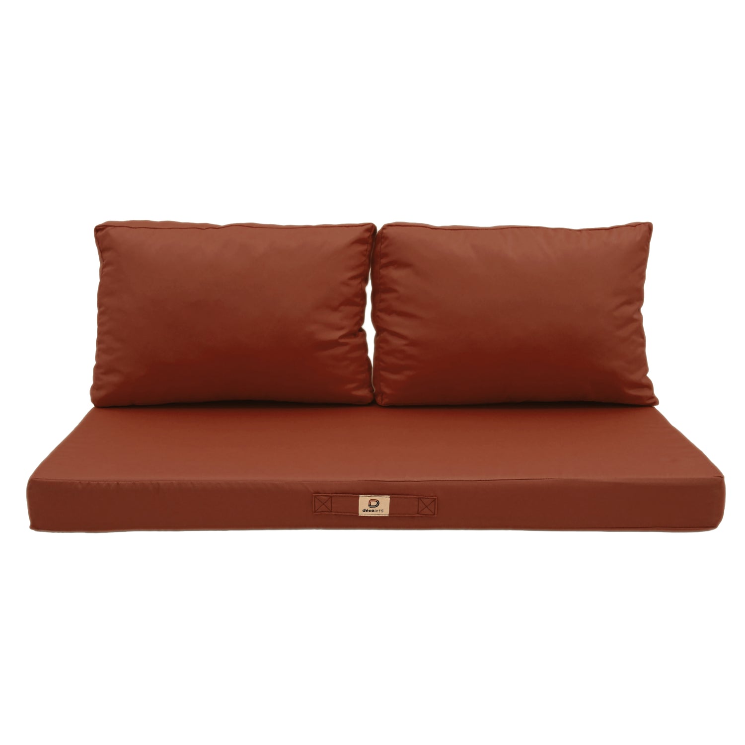 Coussins pour salon de jardin déhoussable 120x60cm Terracotta - Deco-arts.fr