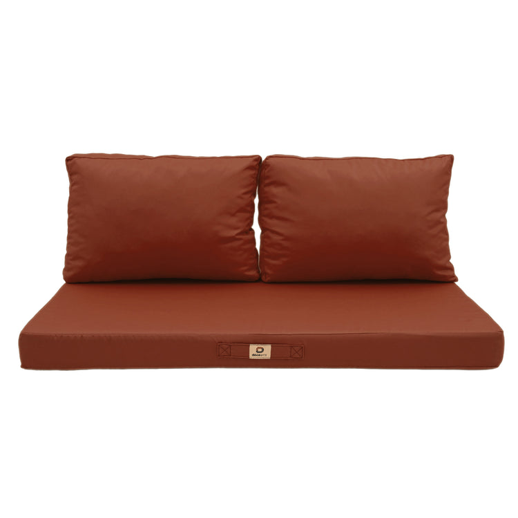 Coussins pour salon de jardin déhoussable 120x60cm Terracotta - Deco-arts.fr