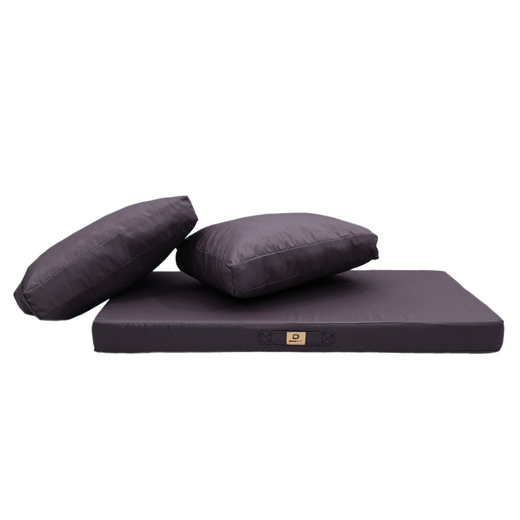 Coussins pour salon de jardin déhoussable 120x60cm Gris carbone - Deco-arts.fr