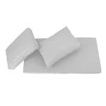 Ensemble de coussins de salon jardin gris galet, déhoussables et anti-UV, pour fauteuils et canapés, 100x50 cm.