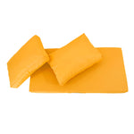 Ensemble de coussins de salon de jardin jaune pour fauteuils et canapés, déhoussables et anti-UV, comprenant 1 assise et 2 dossiers.