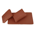 Ensemble de coussins de jardin terracotta pour salon, déhoussables et anti-UV, comprenant 1 assise et 2 dossiers.