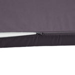 Ensemble de coussins de salon de jardin gris carbone pour fauteuils et canapés, déhoussables et anti-UV, comprenant 1 assise et 2 dossiers.