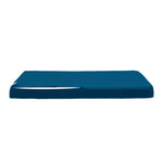 Ensemble de coussins pour salon de jardin en bleu pétrole, déhoussables et anti-UV, comprenant 1 coussin d'assise et 2 dossiers.
