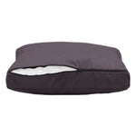 Ensemble de coussins de salon jardin gris carbone pour fauteuils et canapés, déhoussables et anti-UV, 120x60 cm.