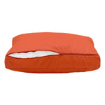 Ensemble de coussins de salon jardin orange Deco-arts.fr, déhoussables, anti-UV, comprenant 1 coussin d'assise et 2 dossiers.