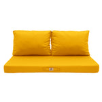 Conjunto de Cojines para Salón de Jardín 100x50 Amarillo - Con Funda Extraíble & Anti-UV (1 Asiento + 2 Respaldos)