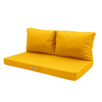 Conjunto de Cojines para Salón de Jardín 100x50 Amarillo - Con Funda Extraíble & Anti-UV (1 Asiento + 2 Respaldos)