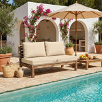 Ensemble Coussins Salon Jardin 120x60 Beige - Déhoussable & Anti-UV (1 Assise + 2 Dossiers)