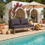 Ensemble Coussins Salon Jardin 120x60 Gris Carbone - Déhoussable & Anti-UV (1 Assise + 2 Dossiers)