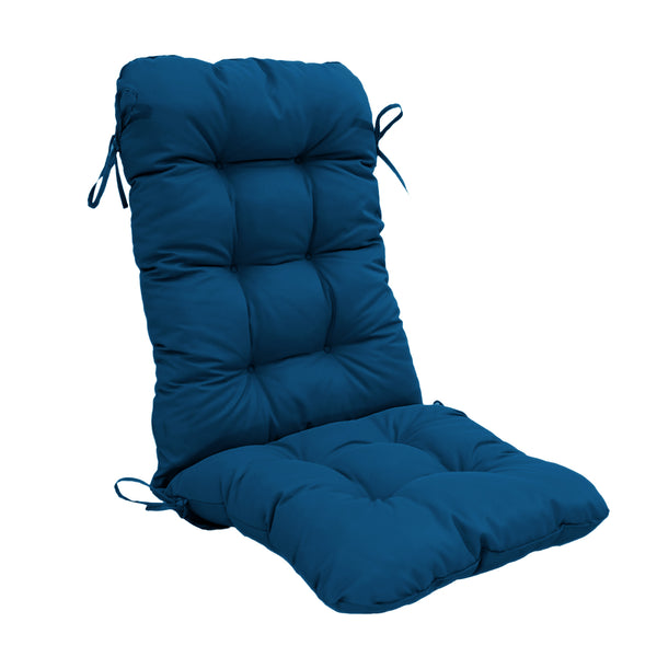 Coussin de chaise bleu pétrole, capitonné, 120x50 cm, dossier haut, confort 8 cm pour fauteuils et canapés, Deco-arts.fr