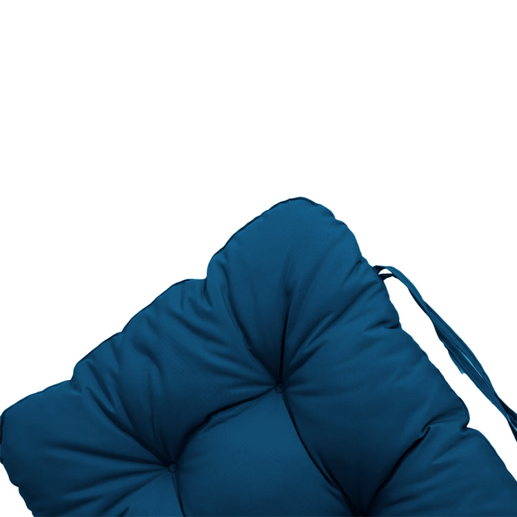 Coussin pour chaise avec dossier - Capitonné -  50x120x8cm - Bleu pétrole - Deco-arts.fr
