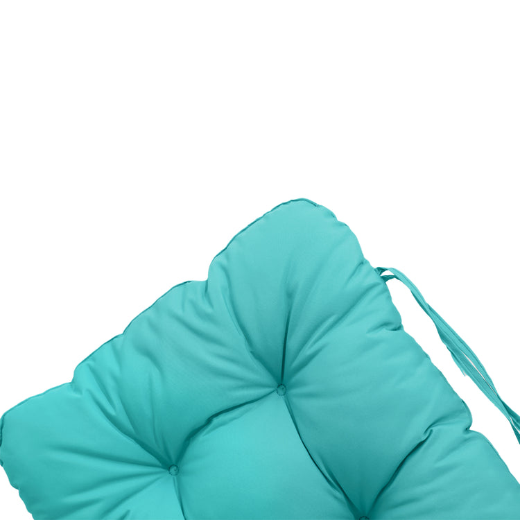 Coussin pour chaise avec dossier - Capitonné -  50x120x8cm -  Bleu caraïbes - Deco-arts.fr