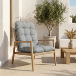 Coussin Chaise Dossier Haut 120x50 Gris Galet - Capitonné (Confort 8cm)