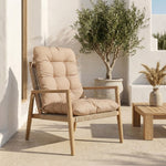 Coussin Chaise Dossier Haut 120x50 Beige - Capitonné (Confort 8cm)