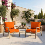 Conjunto de Cojines para Salón de Jardín 50x50 Naranja - Con Funda Extraíble & Anti-UV (Asiento + Respaldo)