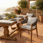 Ensemble Coussins Chaise Jardin 40x40 Rayure Beige - Premium 270g (Assise + Dossier)