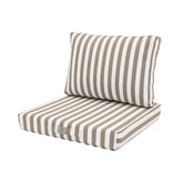 Coussins pour salon de jardin déhoussable 50x50cm - Rayure Beige - Deco-arts.fr