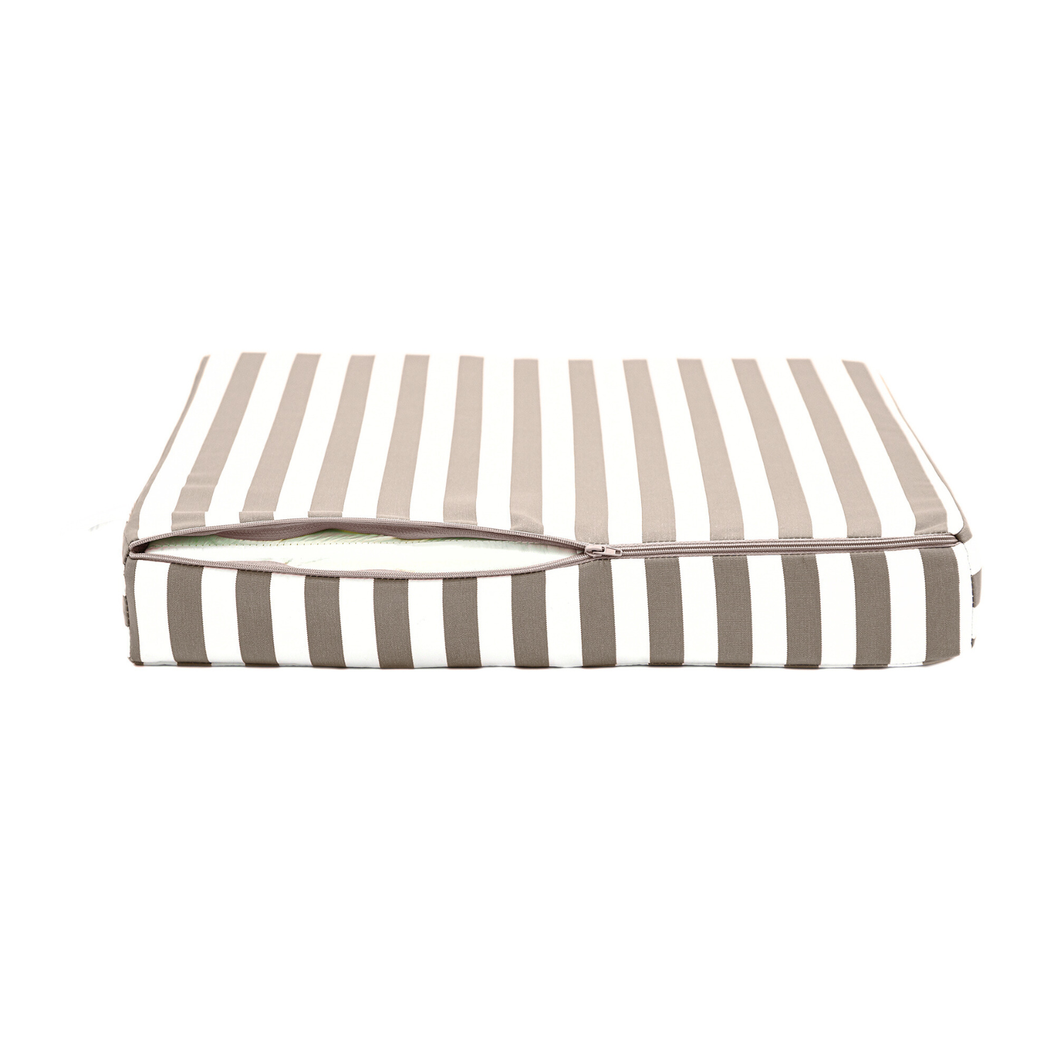 Coussins pour salon de jardin déhoussable 50x50cm - Rayure Beige - Deco-arts.fr