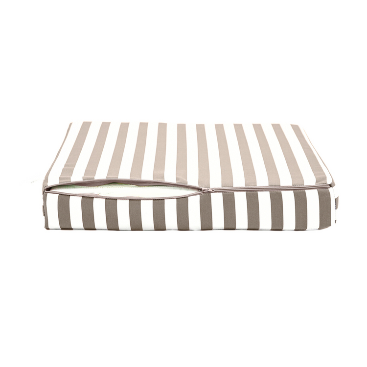 Coussins pour salon de jardin déhoussable 50x50cm - Rayure Beige - Deco-arts.fr