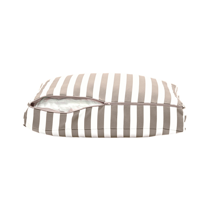 Coussins pour salon de jardin déhoussable 50x50cm - Rayure Beige - Deco-arts.fr