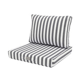Coussins pour salon de jardin déhoussable 50x50cm - Rayure Gris foncé - Deco-arts.fr