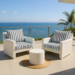 Cojines para sofá de jardín – Desenfundable y anti-UV – 50x50cm – Rayas grises – Déco Arts