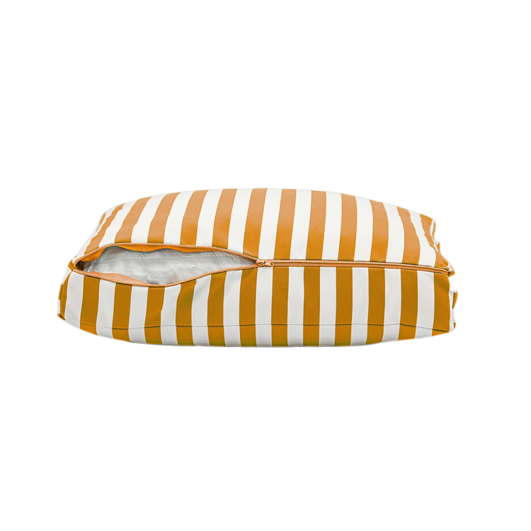 Coussins pour salon de jardin déhoussable 60x60cm - Rayure Jaune - Deco-arts.fr