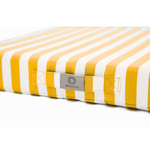 Ensemble de coussins de salon jardin rayures jaunes, 60x60 cm, pour fauteuils et canapés, en tissu 270g, style moderne.