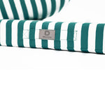 Coussins de salon jardin Rayure Vert 50x50cm pour fauteuils et canapés, ensemble d'assise et dossier, tissu 270g, Deco-arts.fr