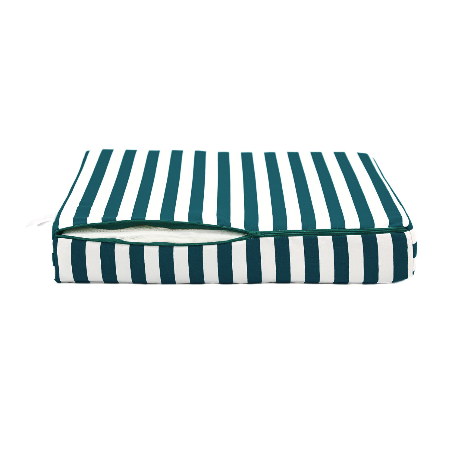Coussins pour salon de jardin déhoussable 60x60cm - Rayure Vert - Deco-arts.fr