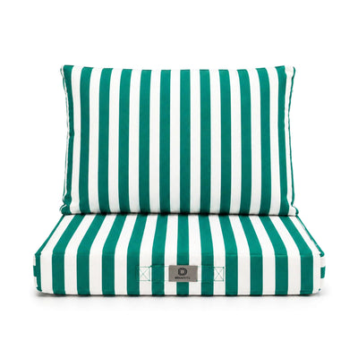 Conjunto de Cojines para Salón de Jardín 60x60 Rayas Verde - Premium 270g (Asiento + Respaldo)
