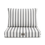 Conjunto de Cojines para Salón de Jardín 60x60 Rayas Gris Claro - Premium 270g (Asiento + Respaldo)