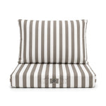Conjunto de Cojines para Salón de Jardín 50x50 Rayas Beige - Premium 270g (Asiento + Respaldo)