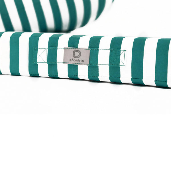 Conjunto Cojines Jardín 50x60 Rayas Verde - Premium 270g (Asiento + Respaldo)
