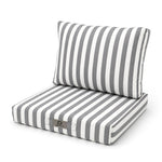 Conjunto de Cojines para Salón de Jardín 60x60 Rayas Gris Claro - Premium 270g (Asiento + Respaldo)