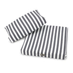 Conjunto de Cojines para Salón de Jardín 50x50 Rayas Gris Oscuro - Premium 270g (Asiento + Respaldo)