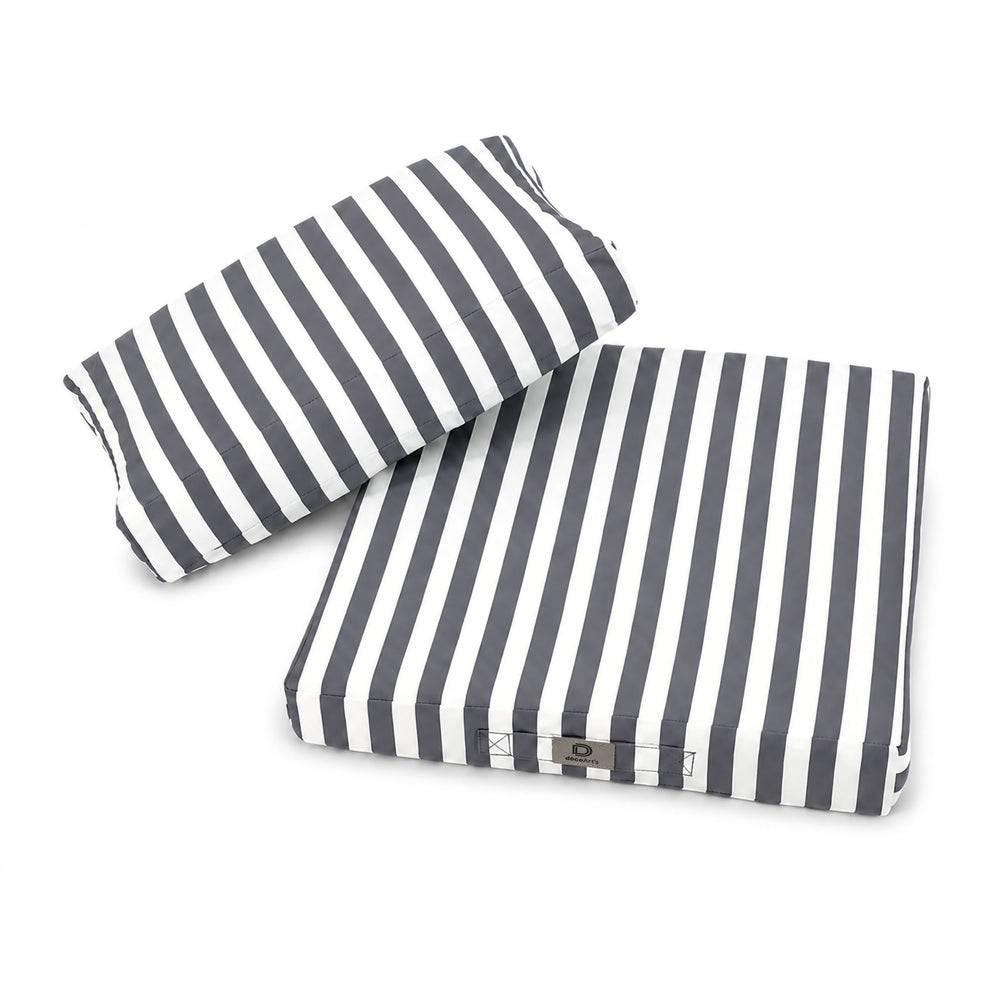 Conjunto Cojines Jardín 60x70 Rayas Gris Oscuro, tejido anti-UV e hidrófugo