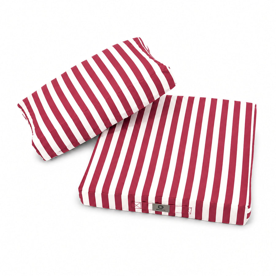 Conjunto Cojines Jardín Rayas Rojo