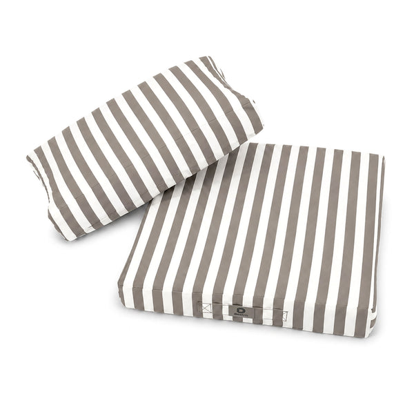 Conjunto de Cojines para Salón de Jardín 50x50 Rayas Beige - Premium 270g (Asiento + Respaldo)