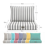 Conjunto de Cojines para Salón de Jardín 50x50 Rayas Gris Claro - Premium 270g (Asiento + Respaldo)