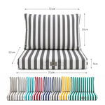 Conjunto Cojines Jardín 60x70 Rayas Gris Oscuro - Premium 270g (Asiento + Respaldo)