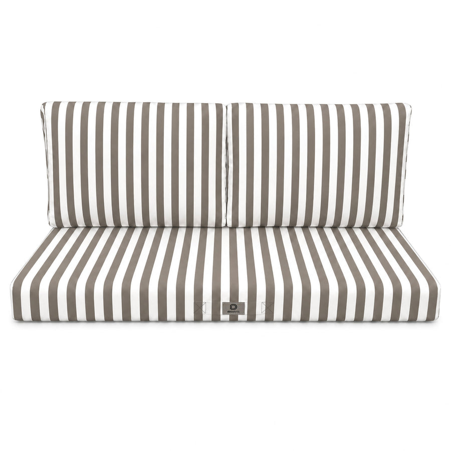 Conjunto de Cojines para Salón de Jardín 100x50 Rayas Beige, tejido anti-UV e hidrófugo