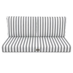 Conjunto de Cojines para Salón de Jardín 120x60 Rayas Gris Claro - Premium 270g (1 Asiento + 2 Respaldos)